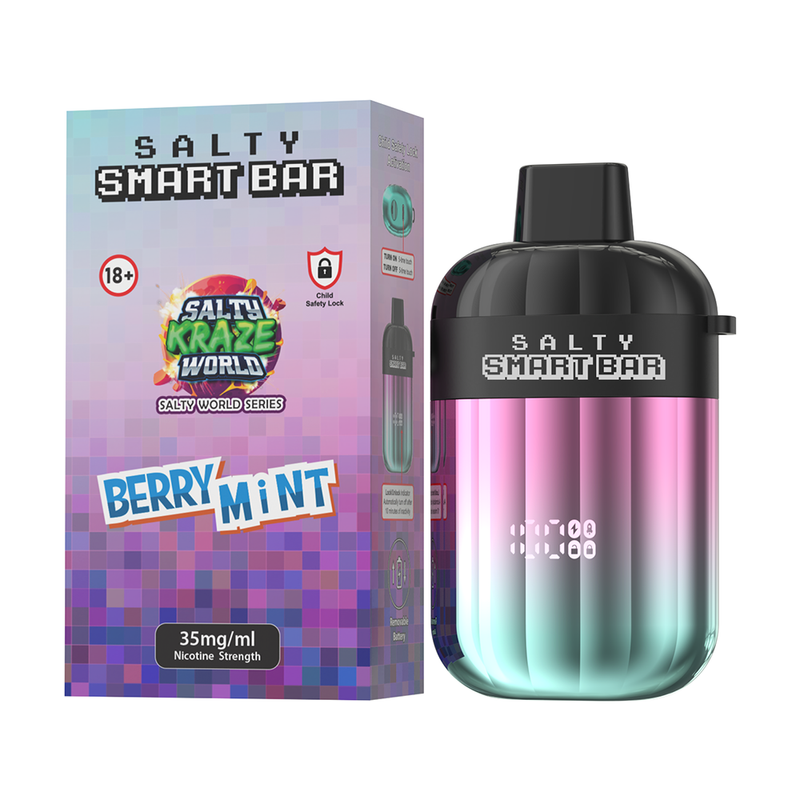 salty smart bar berry mint disposable vape salty smart bar berry mint disposable vape