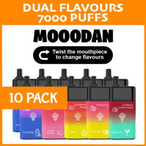 10 pack – mooodan dual flavour – 7000 puffs