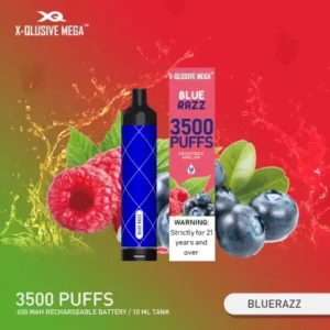 x qlusive mega bluerazz – 3500 puffs