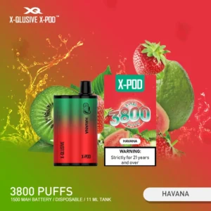 x qlusive x pod havana (strawberry kiwi guava) – 3800 puffs