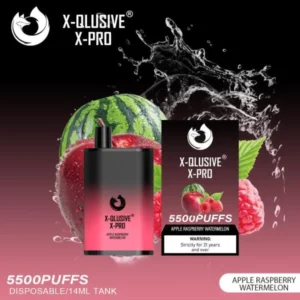 x qlusive x pro apple raspberry watermelon – 5500 puffs