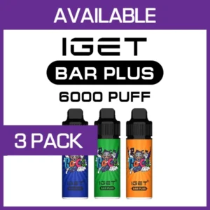 iget bar plus kit – 6000 puffs – 3 pack